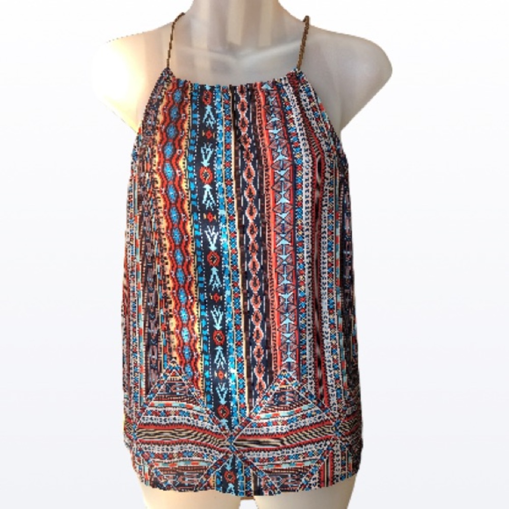 small colorful tribal camisole tank top colorful summer Sleevless shirt